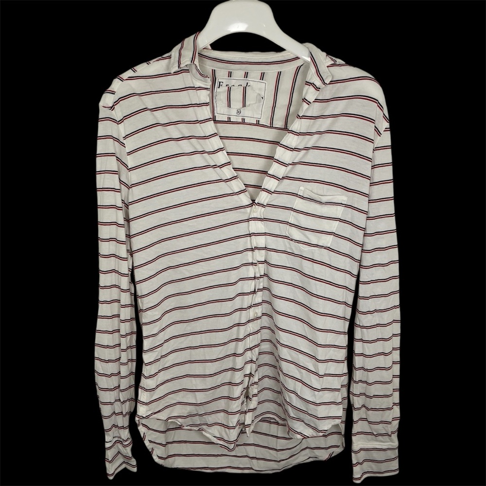Frank & Eileen Tee Lab Eileen Jersey, White Striped, XS